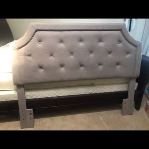 Fabric grey headboard. Full/Queen bed.